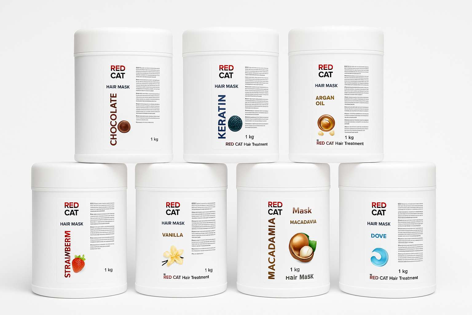 Maske za kosu Red Cat Čokolada, Keratin, Arganovo ulje, Jagoda, Vanila, Makadamija, Dove